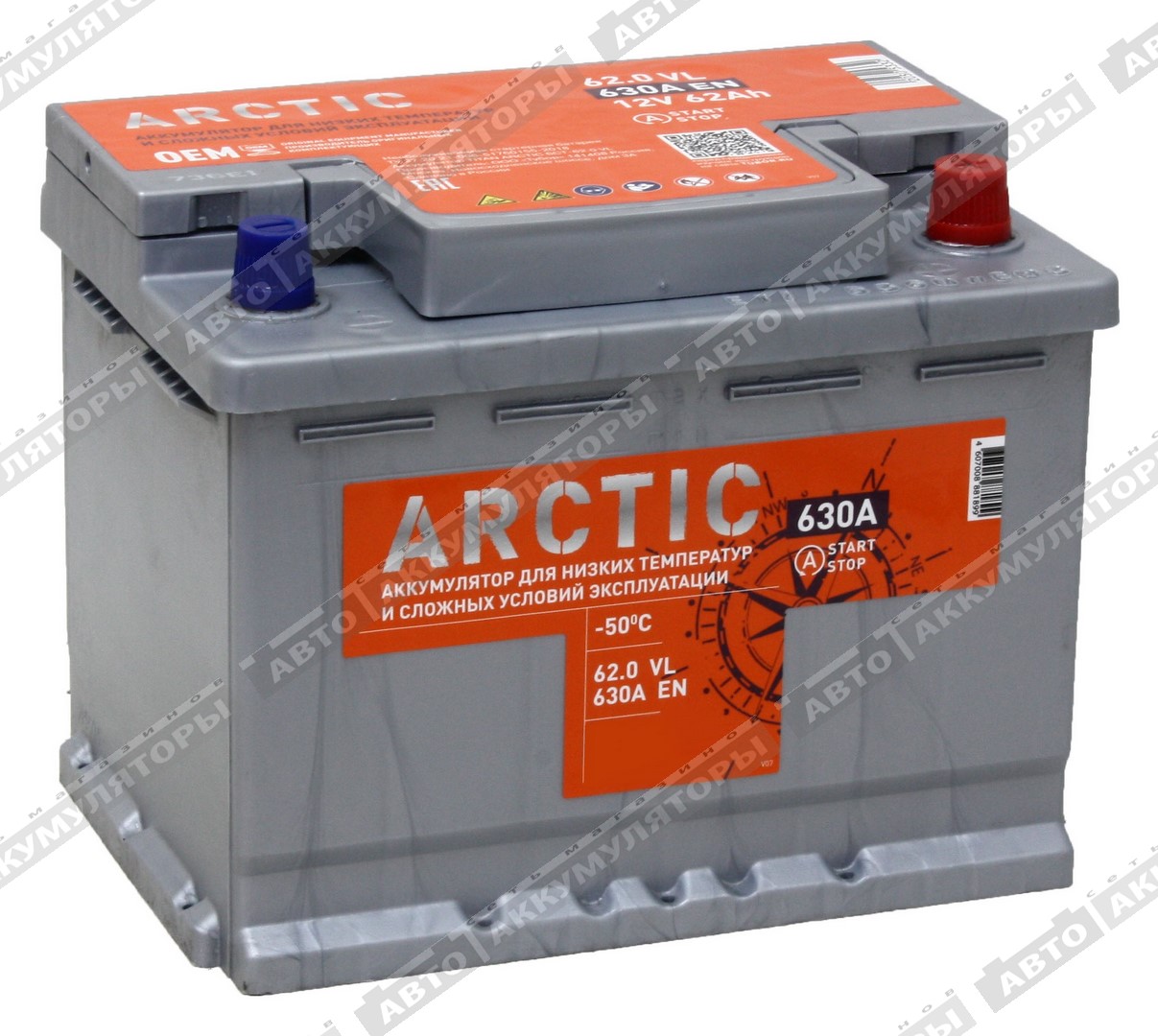 АКБ Titan Arctic Silver 62 Ач о/п 6СТ-62.0 VL