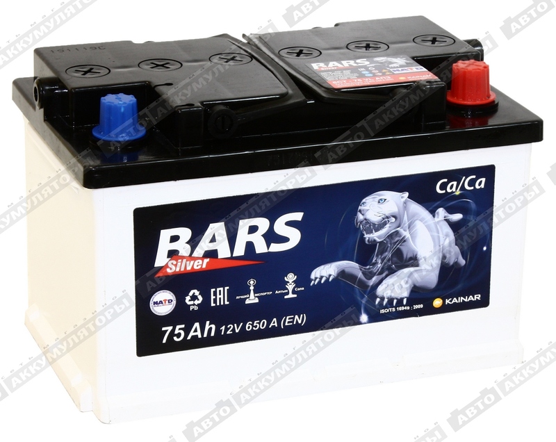 АКБ BARS 75 Ач о/п 6СТ-75.0 VL (низкая)