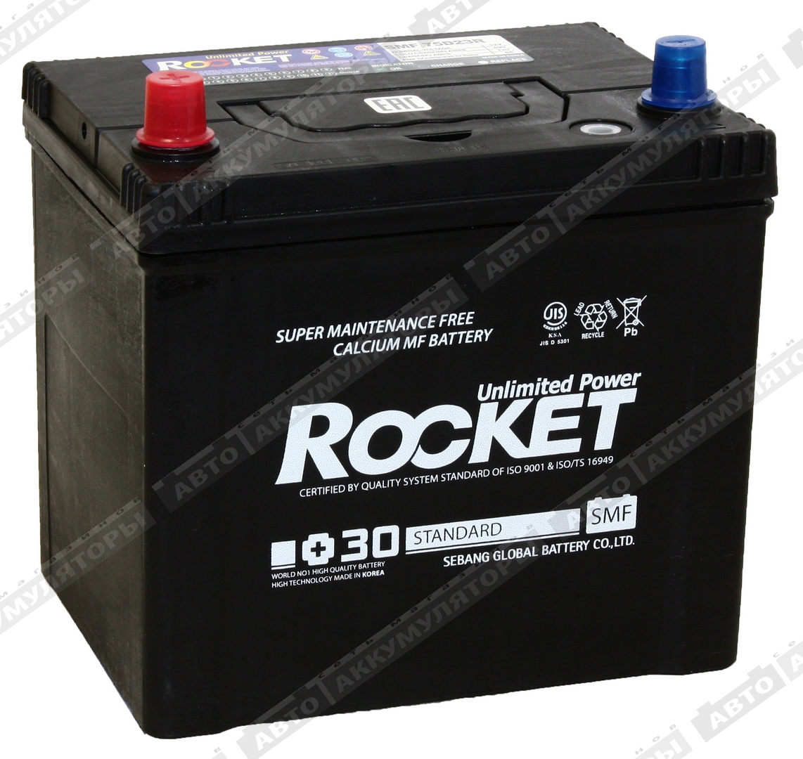 АКБ Rocket 65 Ач SMF 75D23R