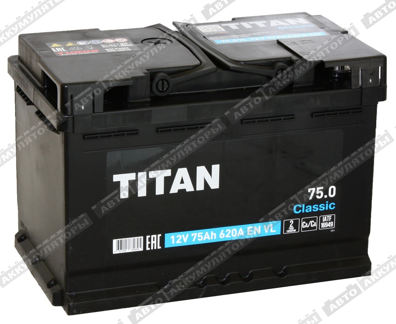 АКБ Titan Classic 75 Ач о/п 6СТ-75.0 VL