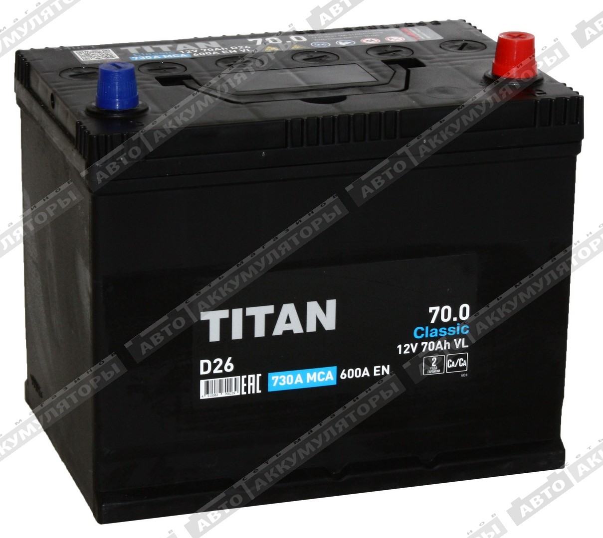 АКБ Titan Classic 70 Ач о/п 6СТ-70.0 VL D26L
