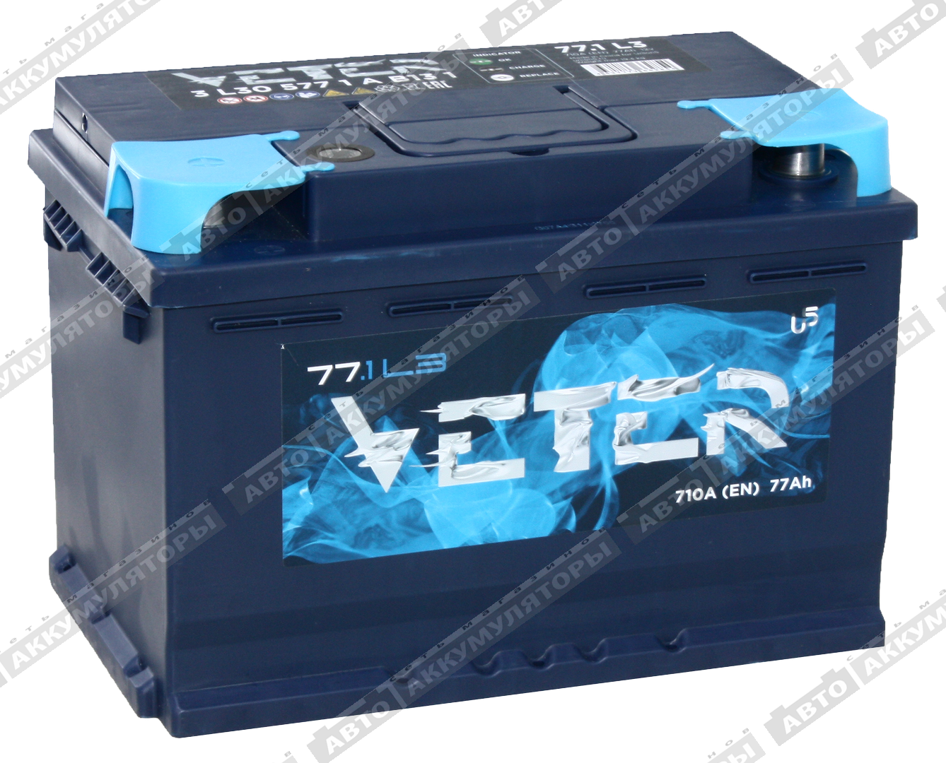 АКБ VETER 77 Ач 6СТ-77.1 VL