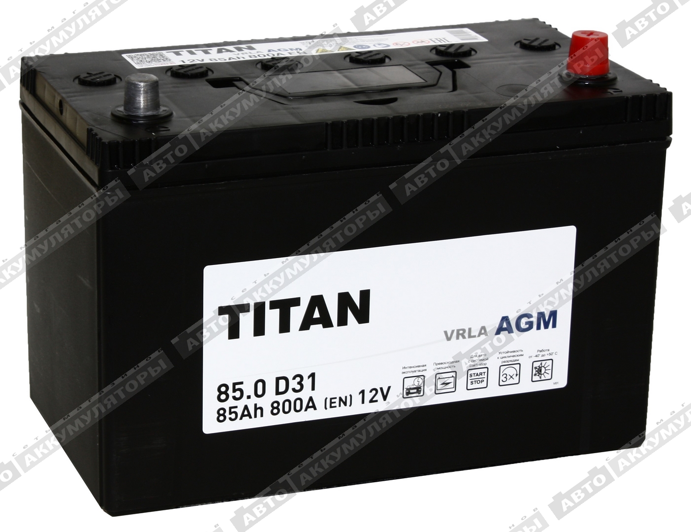АКБ Titan 85 Ач о/п AGM 6СТ-85.0 VRLA D31 B00