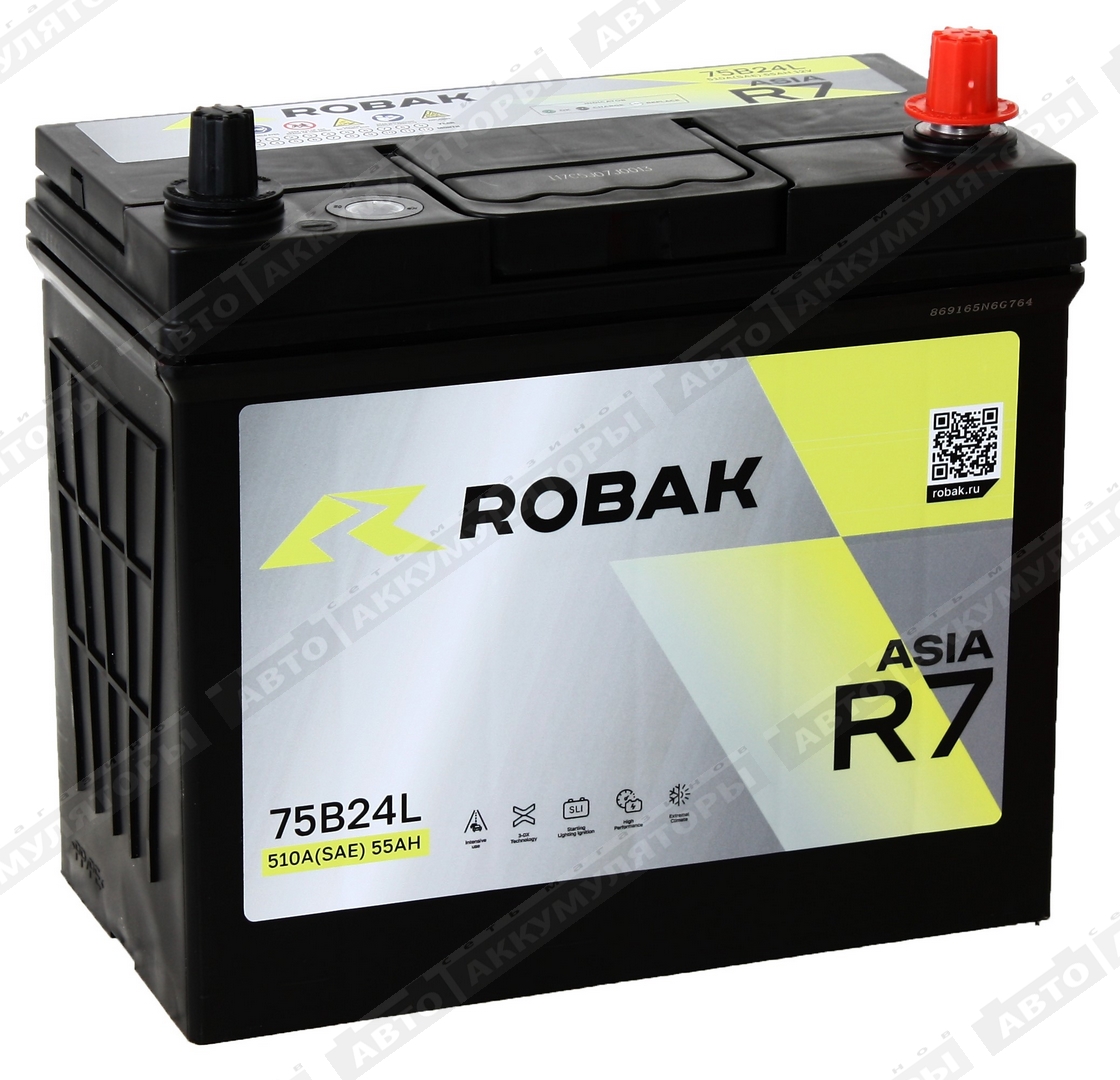 АКБ Robak ASIA R7 55 Ач о/п 6СТ-55.0 VL 75B24L
