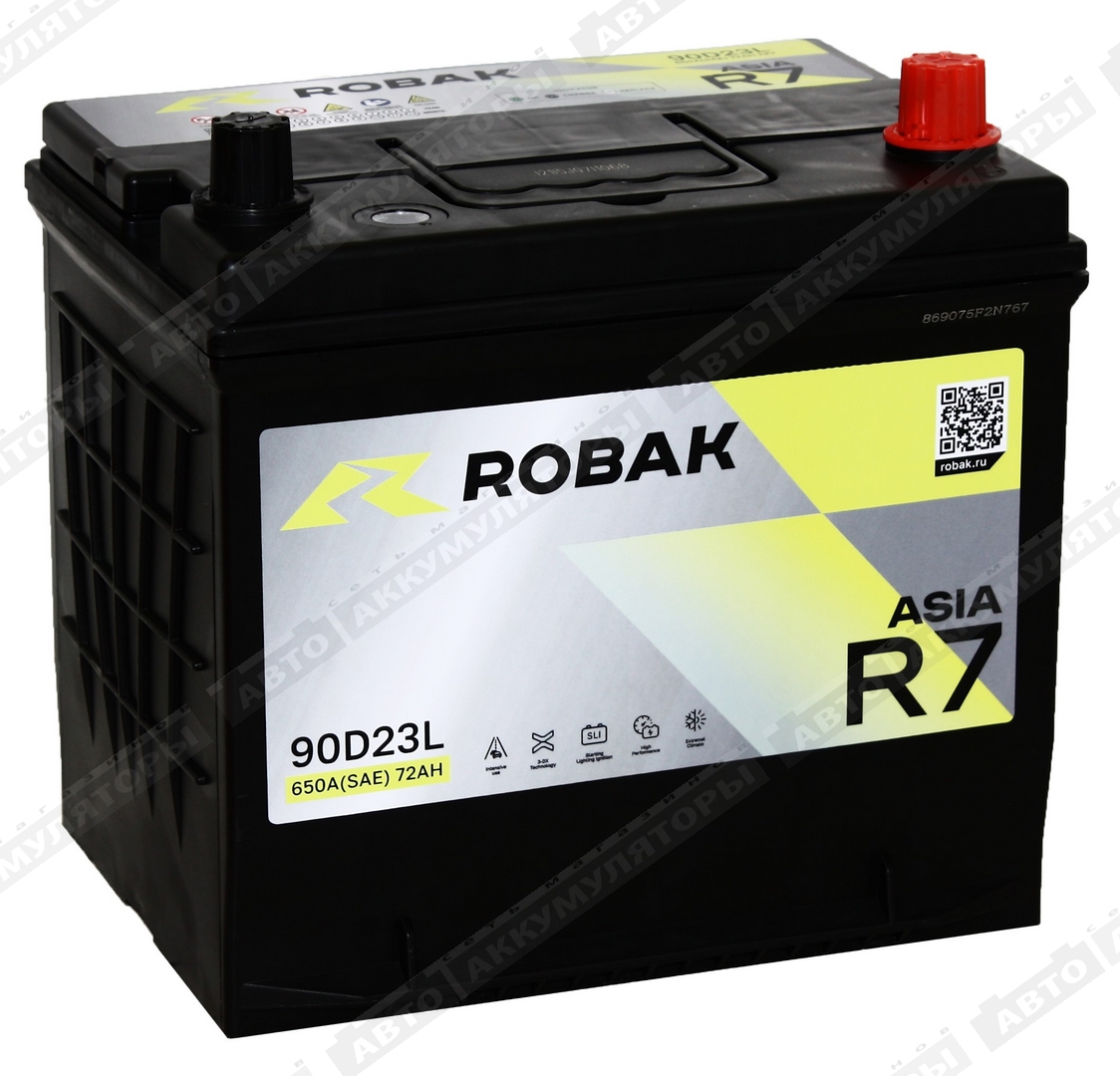 АКБ Robak ASIA R7 72 Ач о/п 6СТ-72.0 VL 90D23FL