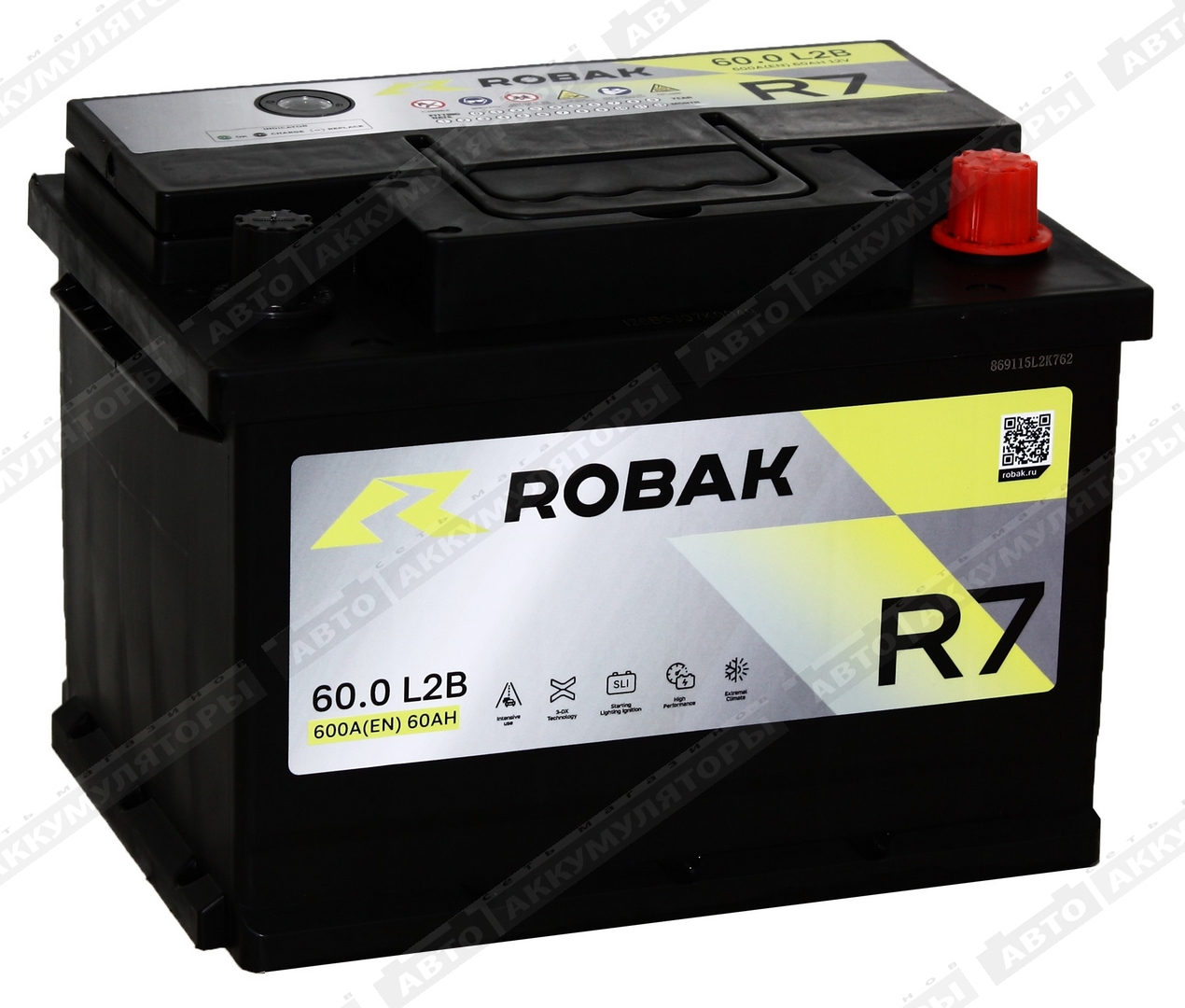 АКБ Robak R7 60 Ач о/п 6СТ-60.0 VL (низкая)