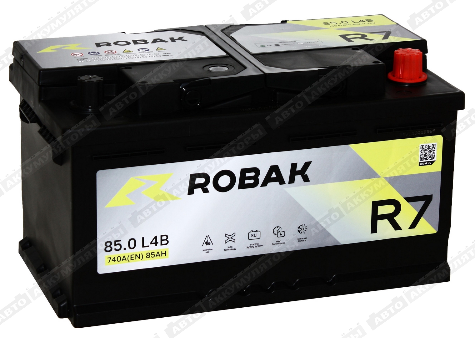 АКБ Robak R7 85 Ач о/п 6СТ-85.0 VL (низкая)