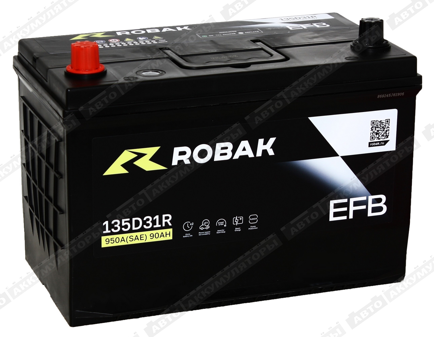 АКБ Robak ASIA EFB 90 Ач 135D31R (T110R)