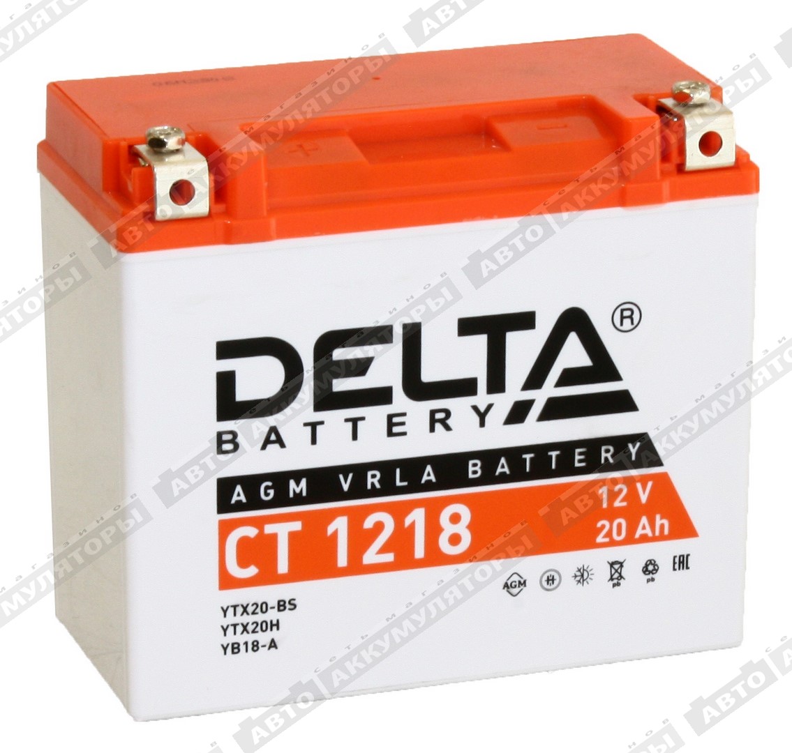 АКБ Delta 20 Ач CT 1218 (YTX20-BS)