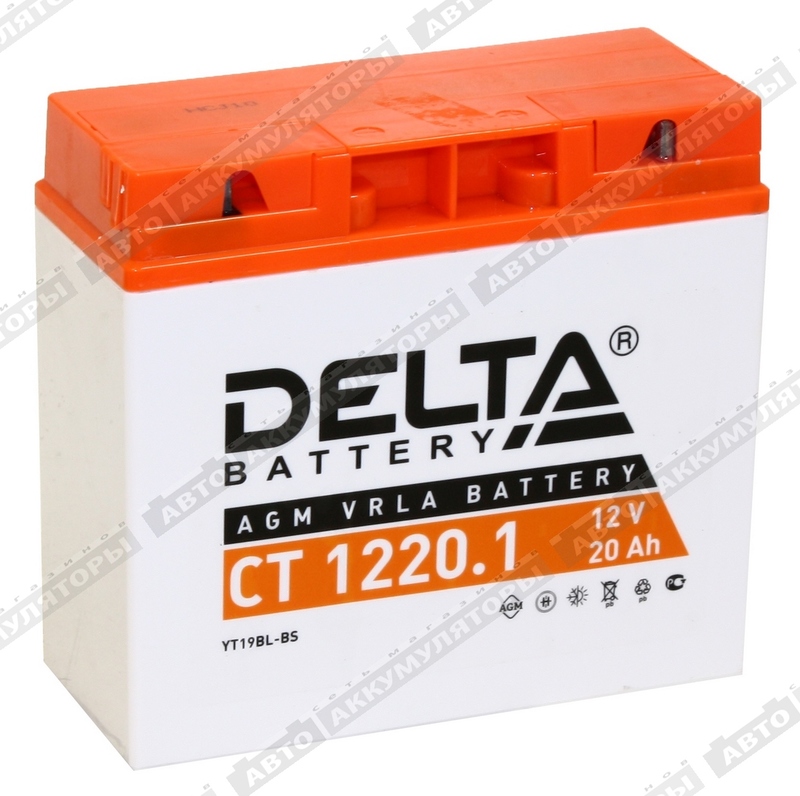 АКБ Delta 20 Ач CT 1220.1 (YT19BL-BS, BMW)